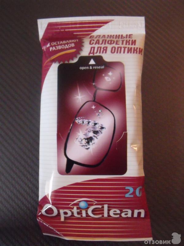 Влажные салфетки для оптики OptiClean фото