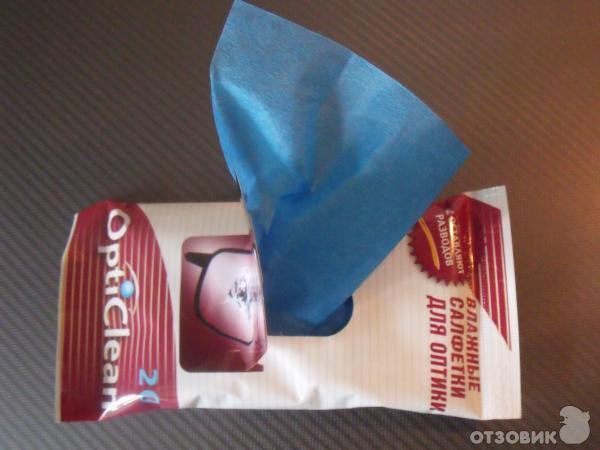 Влажные салфетки для оптики OptiClean фото