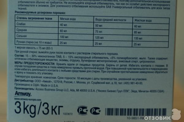 Стиральный порошок для детского белья Amway home SA8 BABY фото