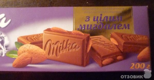 Шоколад Milka с целым миндалем фото