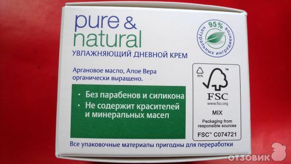 Увлажняющий дневной крем Nivea pure & natural фото