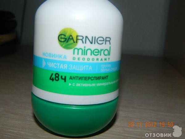 Шариковый дезодорант Garnier Mineral deodorant 48 часов защиты с активными минералами фото