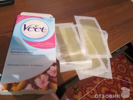 Восковые полоски Veet для чувствительной кожи фото